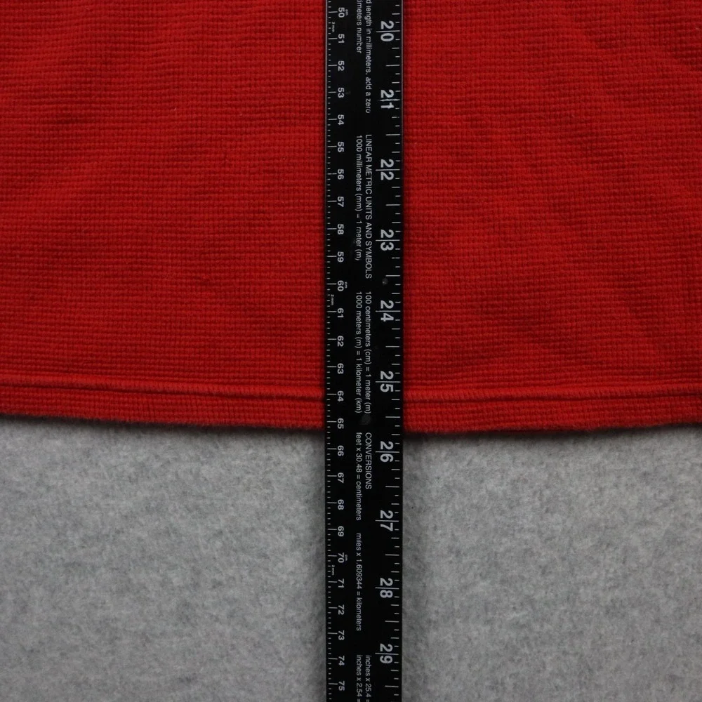 Polo Ralph Lauren Shirt Mens Medium Thermal Waffle‎ Knit Pony Red Long Sleeve
